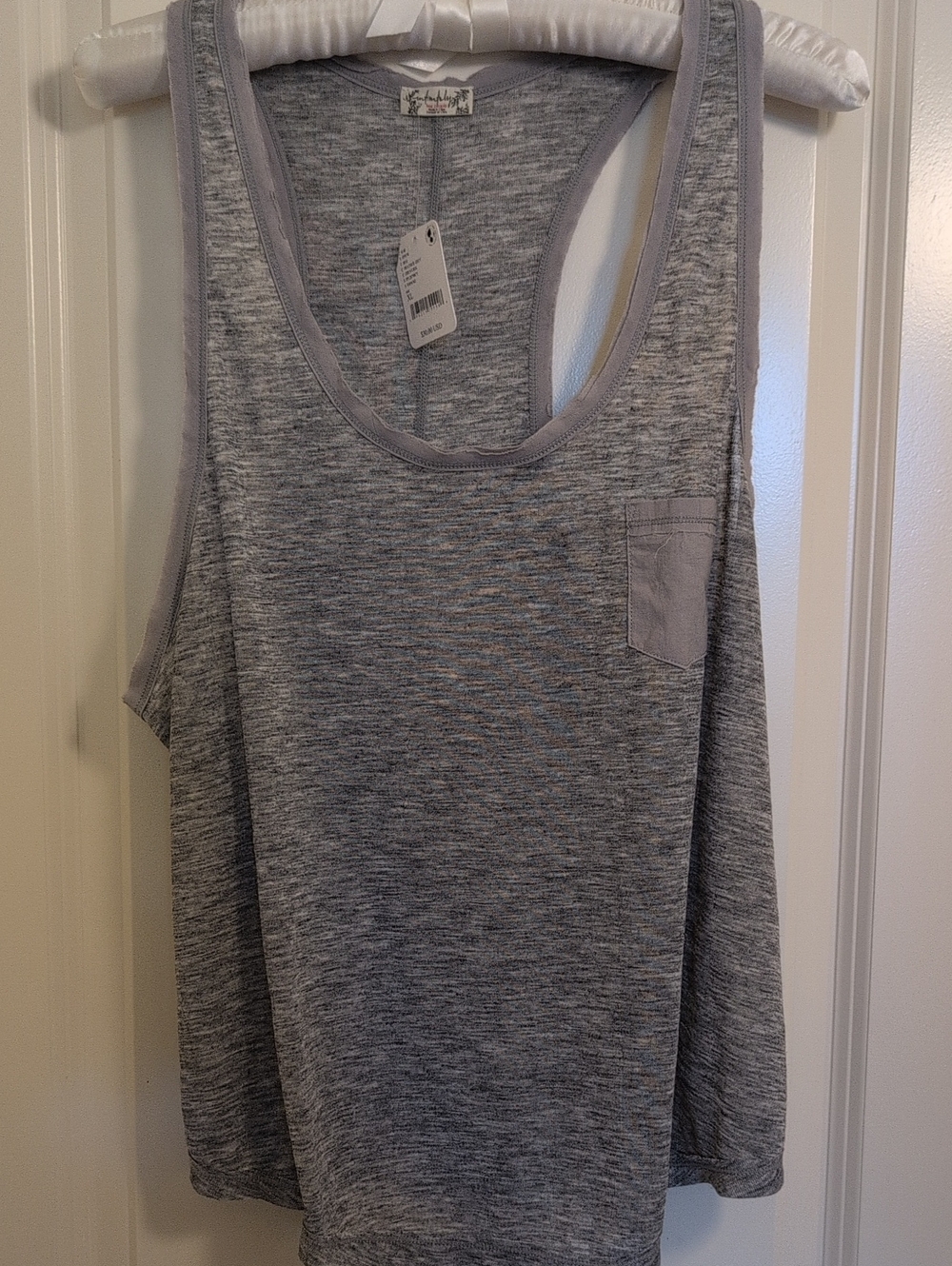 NEW Free People Intimately Heather Grey Space Dye Active Tank Top XL